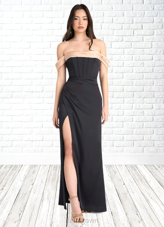 Armani Nicole Black and Blush Pink Contrast Maxi Dress Atelier Dresses | Azazie DNP0022881