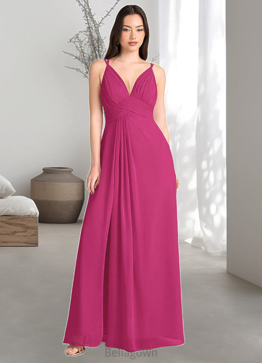 Kinley April Hot Pink V Neck Maxi Dress Atelier Dresses | Azazie DNP0022895