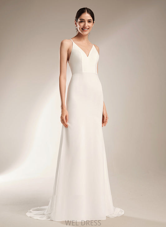 Dress Court Lace Sheath/Column V-neck Wedding Dresses Train Wedding Elisa With