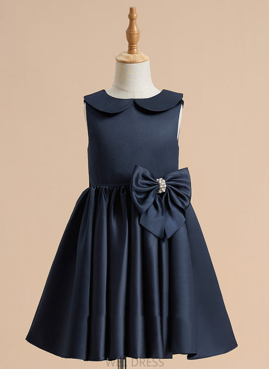 - A-Line Collar Dress Flower Girl Dresses Lindsay Satin Beading/Bow(s) Knee-length With Pan Girl Peter Flower Sleeveless