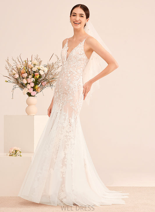 Winnie Court Wedding Wedding Dresses Dress Tulle Lace Train Trumpet/Mermaid With V-neck Lace