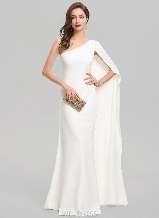 Dress Wedding Wedding Dresses Crepe Amara Sheath/Column Floor-Length Stretch One-Shoulder