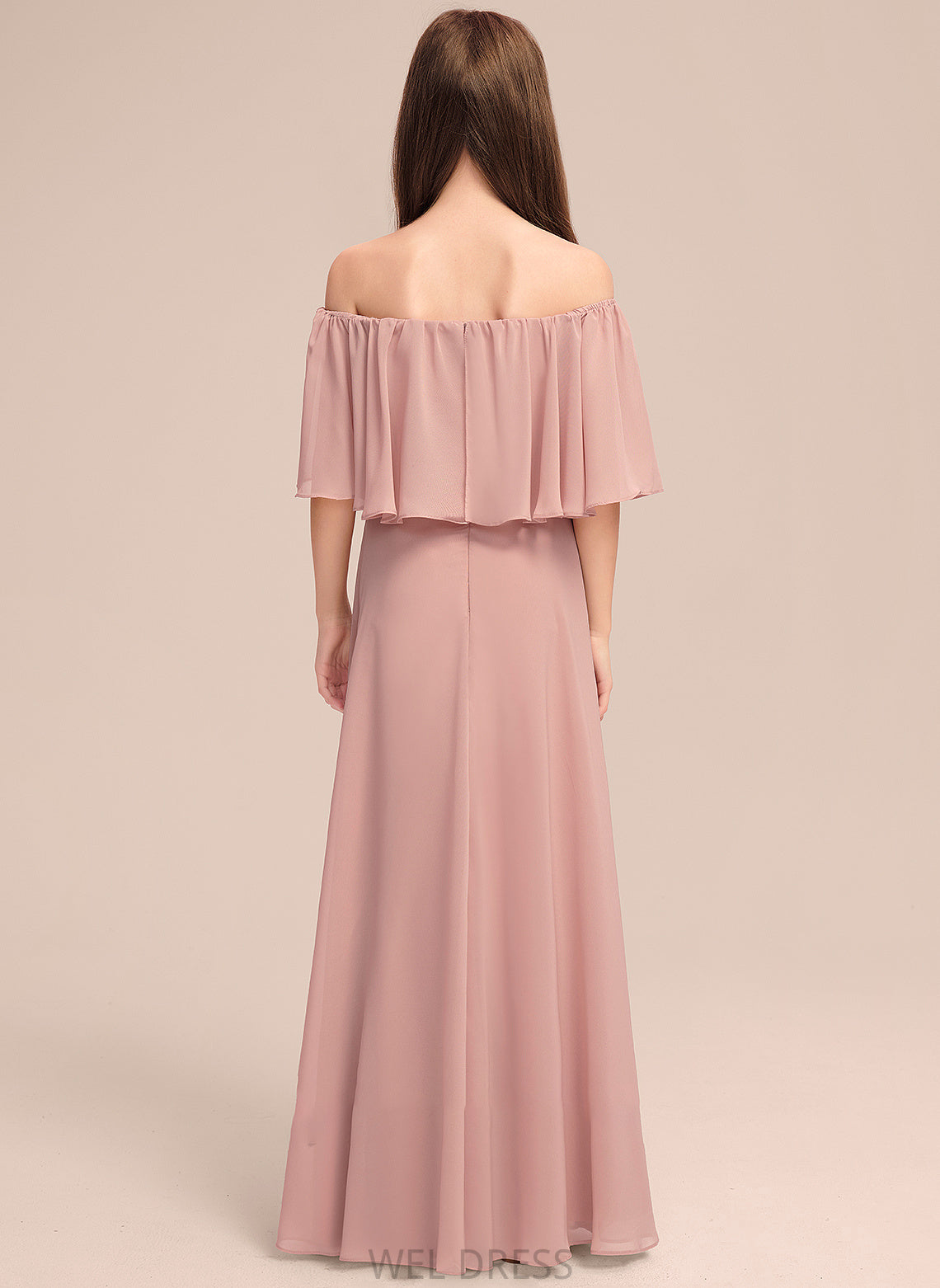 Chiffon With Junior Bridesmaid Dresses Floor-Length A-Line Taliyah Off-the-Shoulder Ruffle